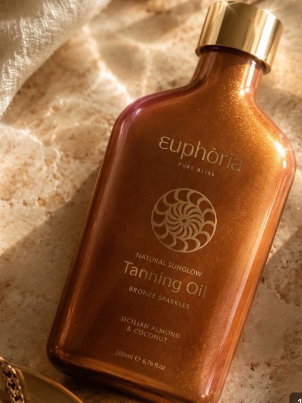 Euphoria Natural Sunglow Tanning Oil — Shimmering Bronze